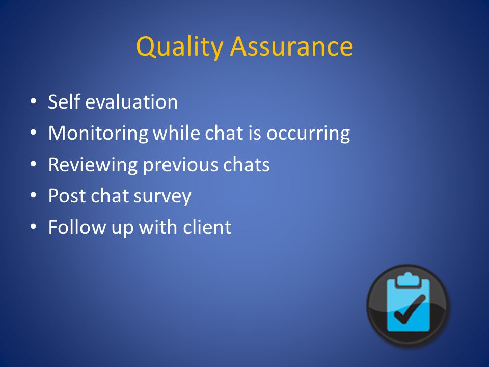 Chat quality assurance