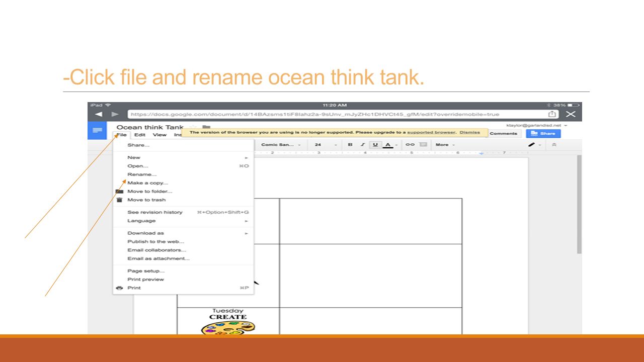 -Click file and rename ocean think tank.