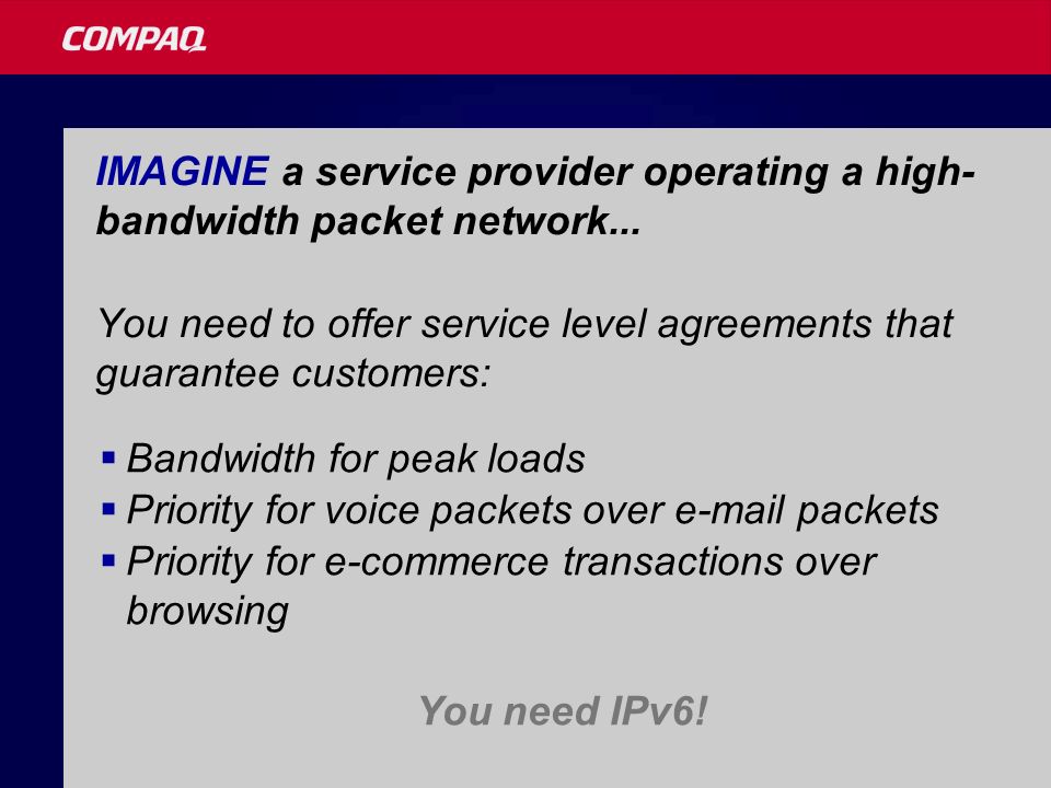 IMAGINE a service provider operating a high- bandwidth packet network...