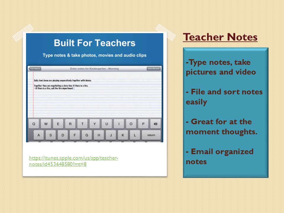 -Type notes, take pictures and video - File and sort notes easily - Great for at the moment thoughts.