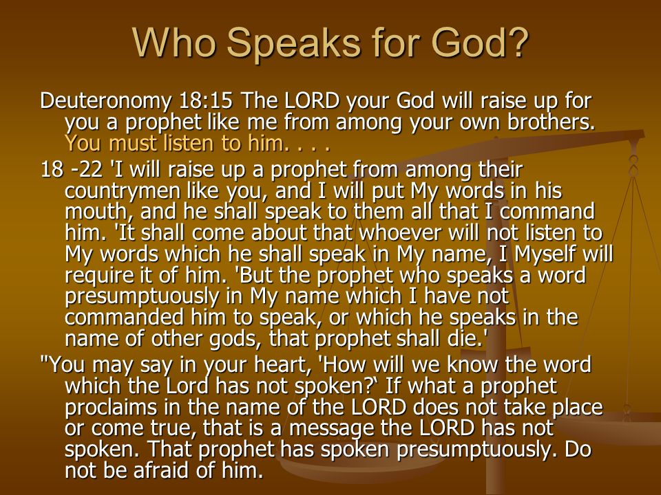 Who Speaks for God.