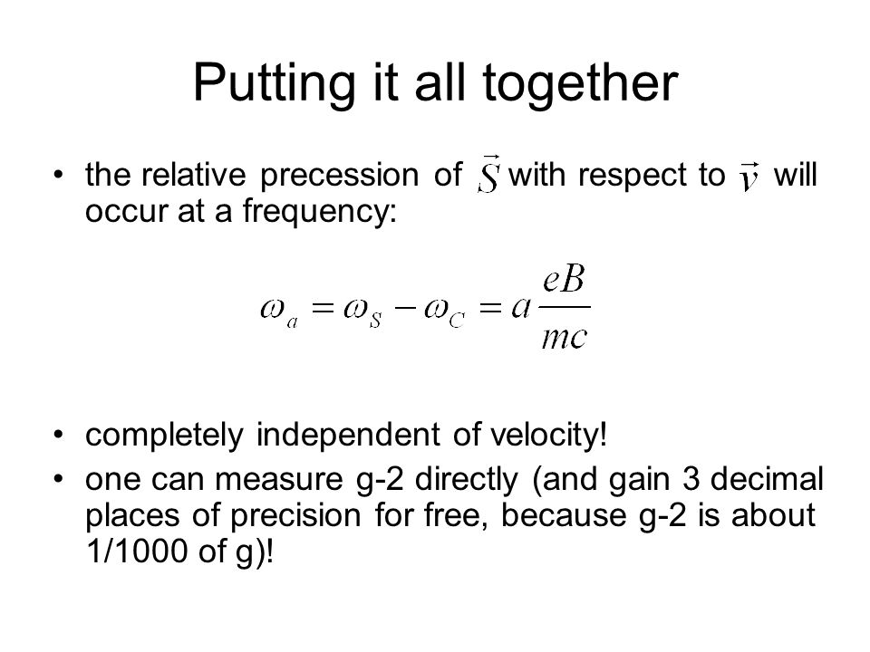 Putting it all together the relative precession of with respect to will occur at a frequency: completely independent of velocity.
