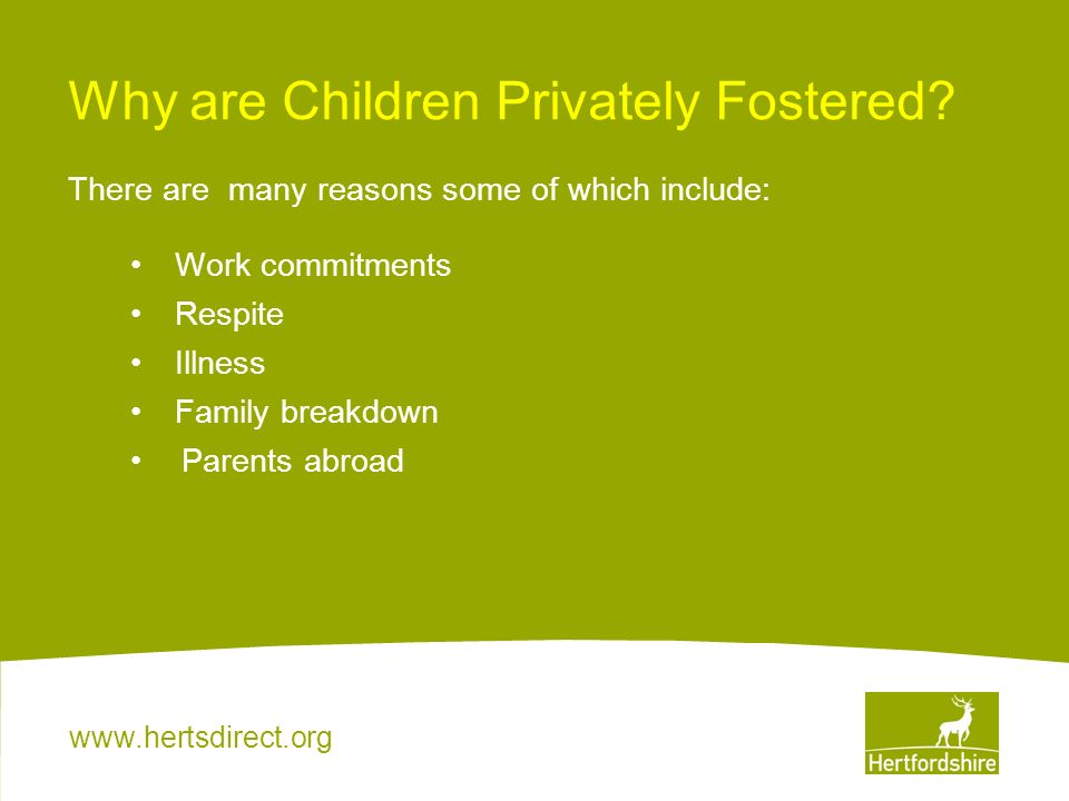 Why are Children Privately Fostered.