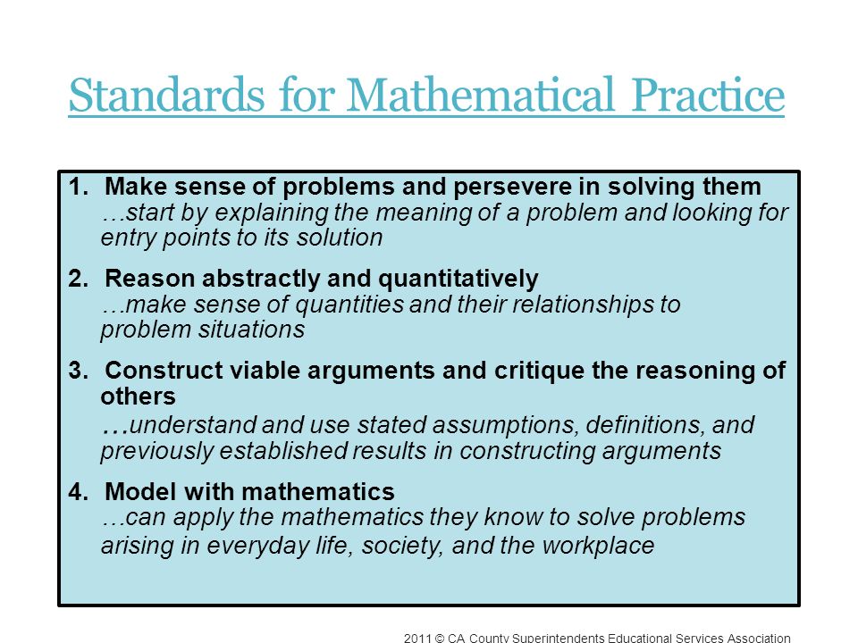 Standards for Mathematical Practice 1.