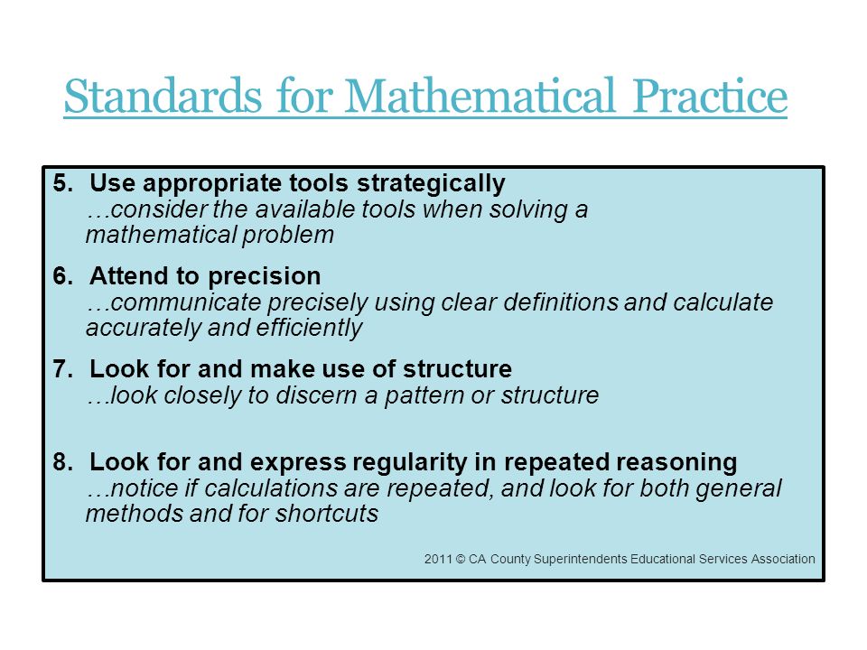 Standards for Mathematical Practice 5.