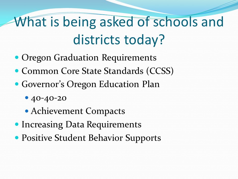 What is being asked of schools and districts today.