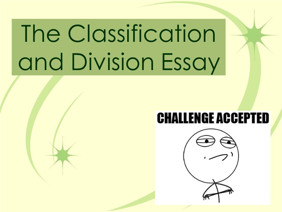 The Classification and Division Essay