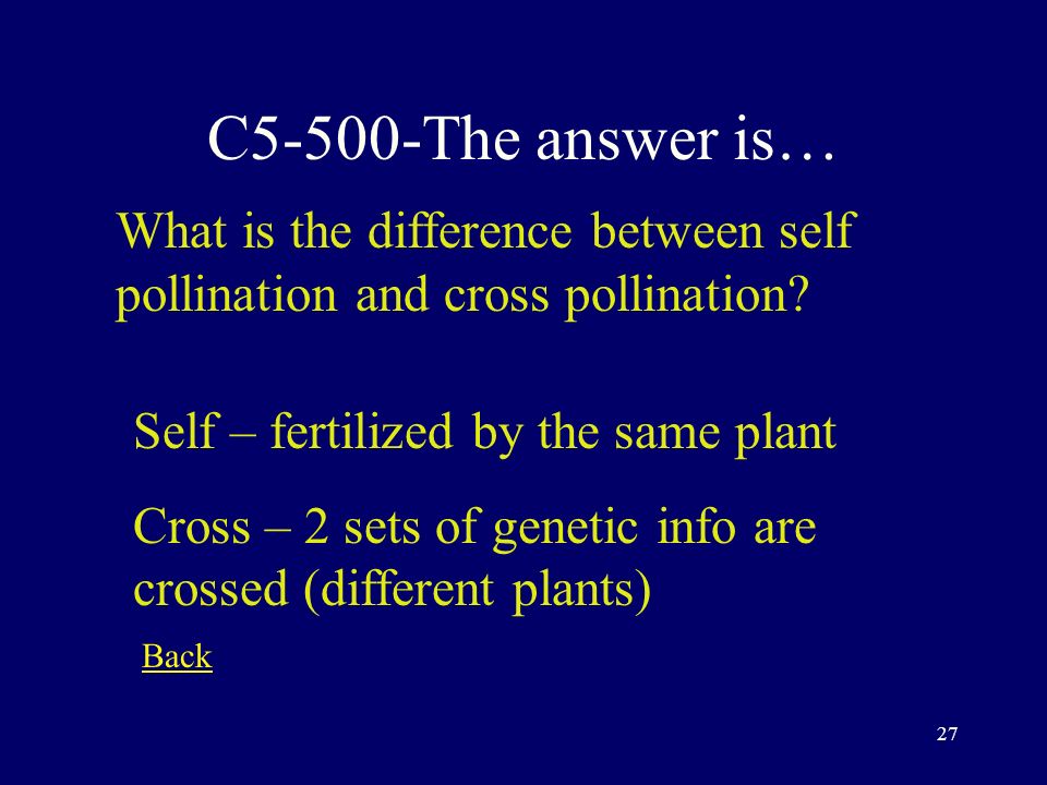 26 C5-400-The answer is… Why are most sex linked traits found on the X chromosome.