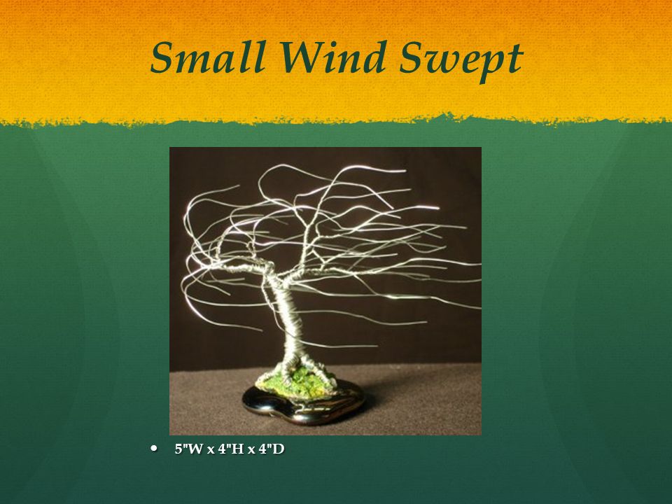 Small Wind Swept 5 W x 4 H x 4 D 5 W x 4 H x 4 D