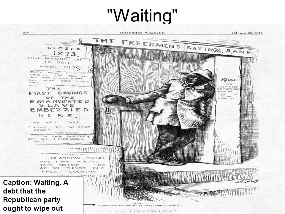Waiting Caption: Waiting. A debt that the Republican party ought to wipe out