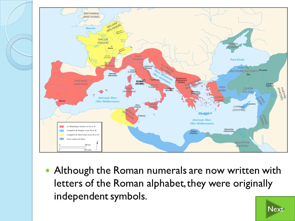 Roman Numerals The last type of simple grouping system is Roman Numerals.