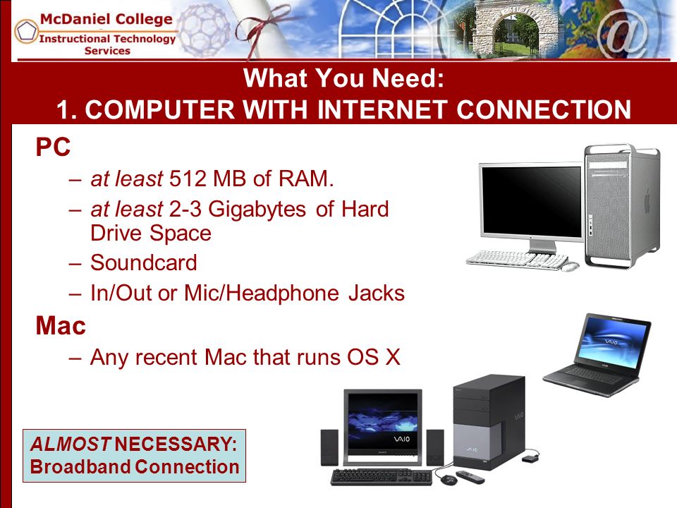 What You Need: 1. COMPUTER WITH INTERNET CONNECTION PC –at least 512 MB of RAM.