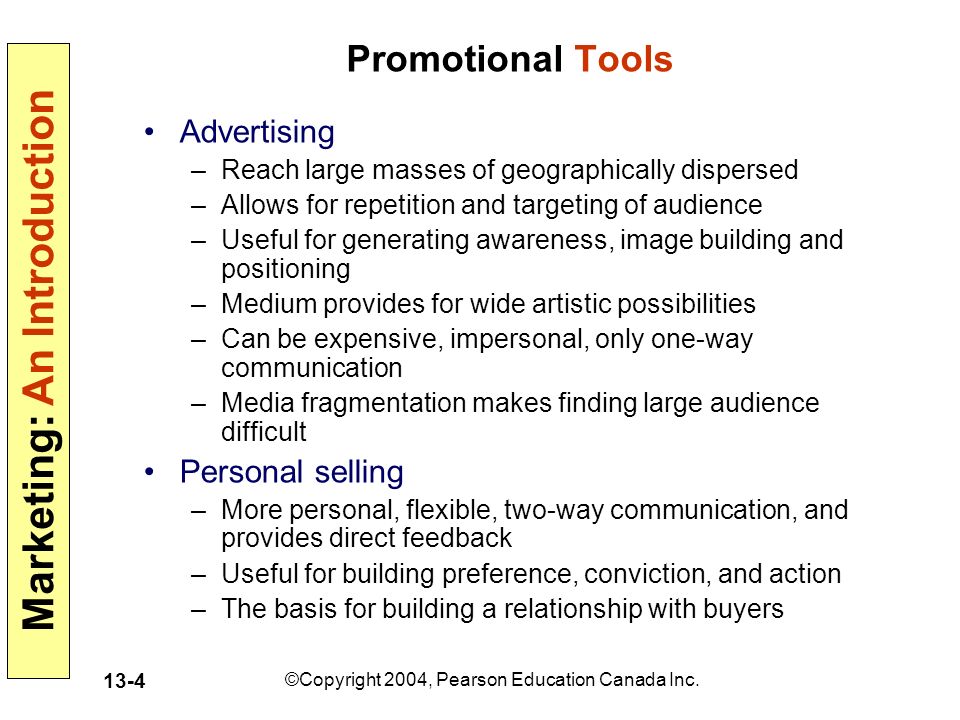 Marketing: An Introduction ©Copyright 2004, Pearson Education Canada Inc.