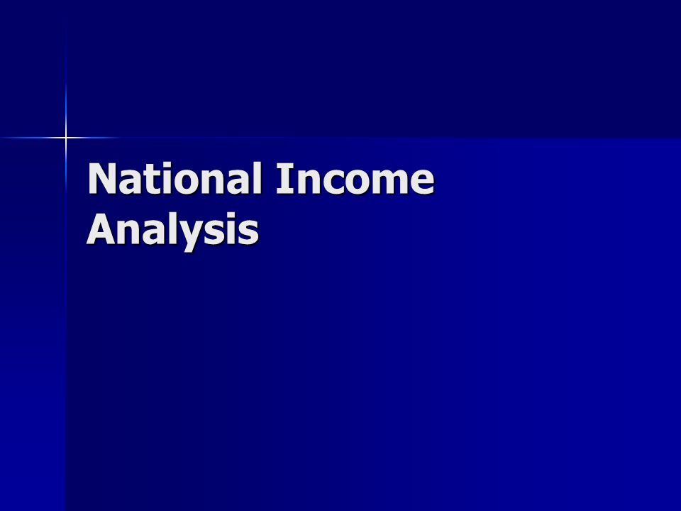 National Income Analysis