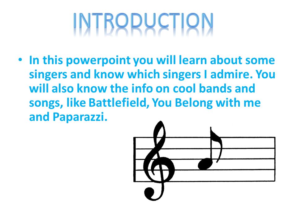 In this powerpoint you will learn about some singers and know which singers I admire.