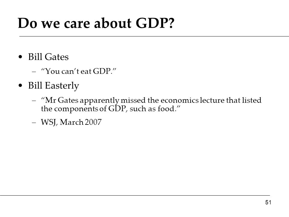 Do we care about GDP.