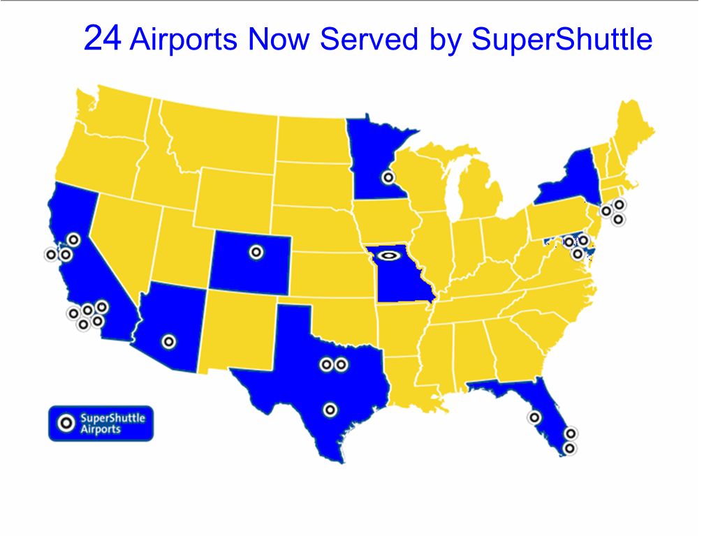 24 Airports Now Served by SuperShuttle
