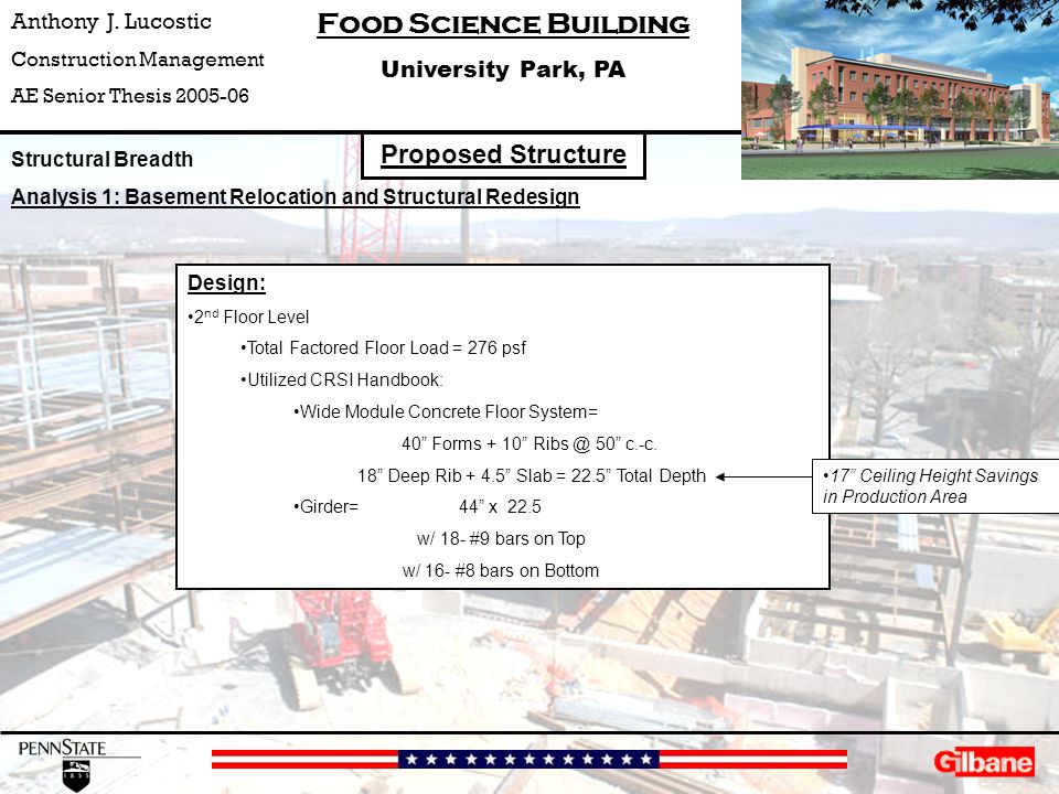 Anthony J Lucostic Construction Management Ae Senior Thesis
