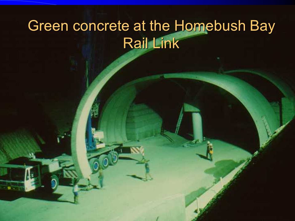 Green concrete at the Homebush Bay Rail Link