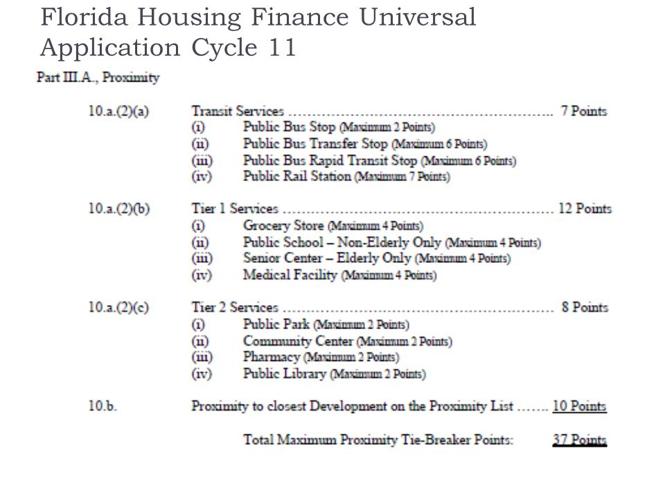 Florida Housing Finance Universal Application Cycle 11