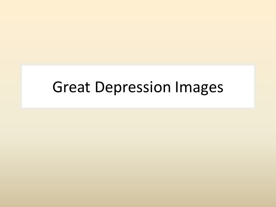 Great Depression Images