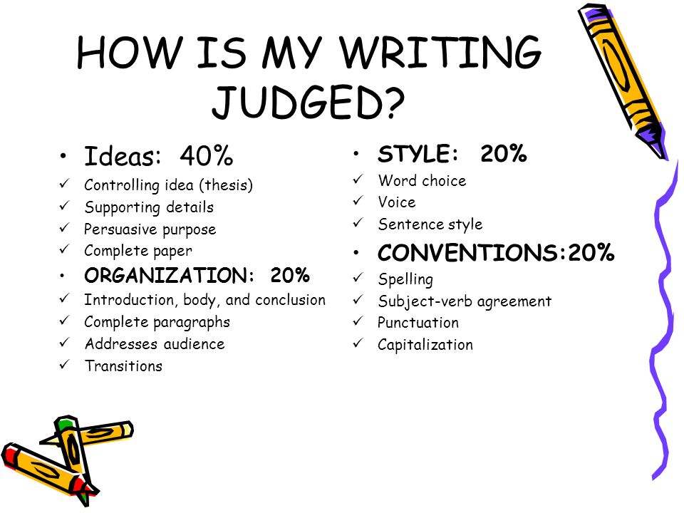 HOW IS MY WRITING JUDGED.