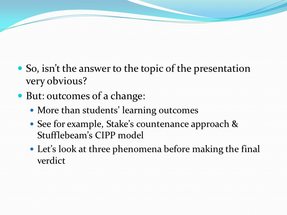 So, isn’t the answer to the topic of the presentation very obvious.