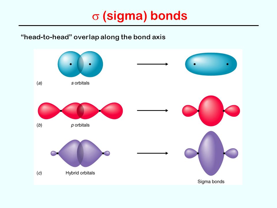  (sigma) bonds head-to-head overlap along the bond axis