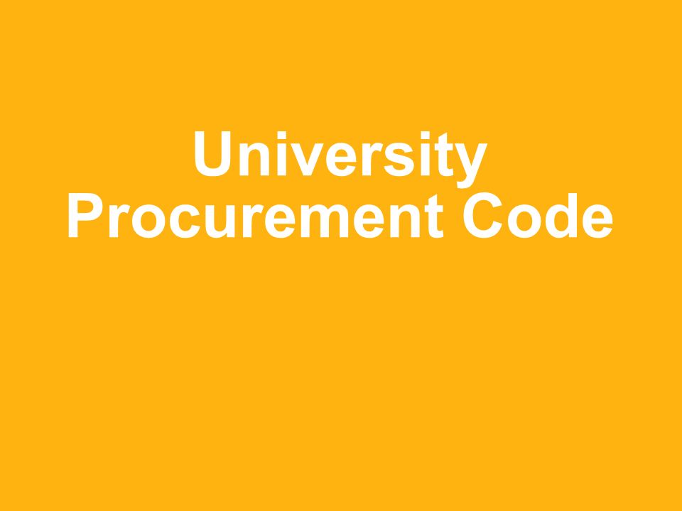 University Procurement Code