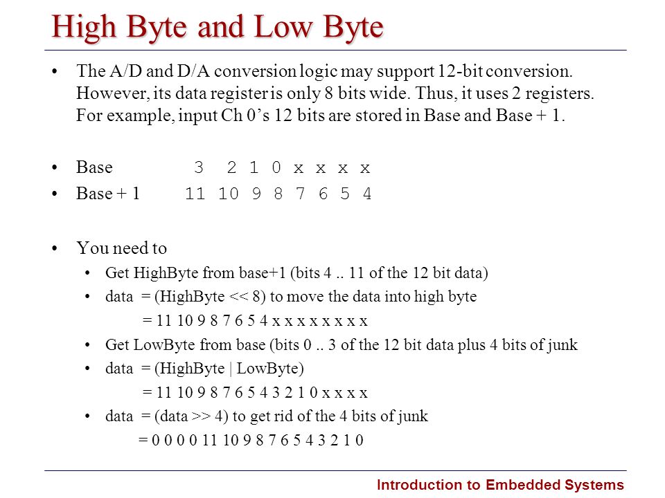 Introduction to Embedded Systems A/D & D/A Conversion Lecture ppt download