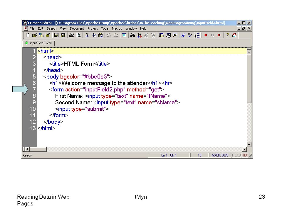 Reading Data in Web Pages tMyn23