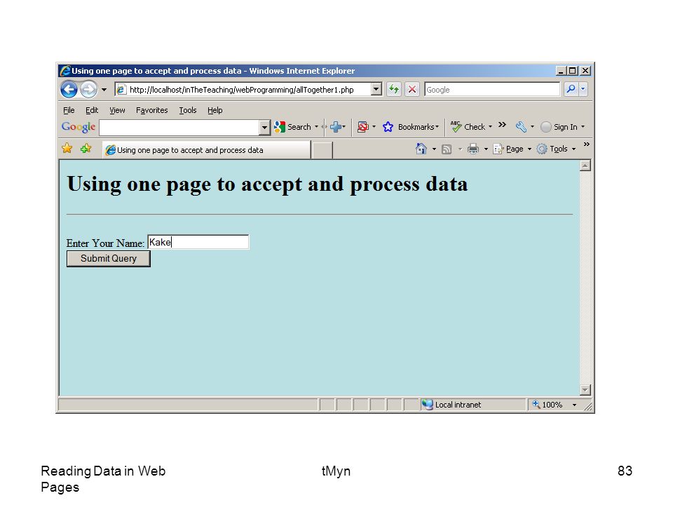 Reading Data in Web Pages tMyn83