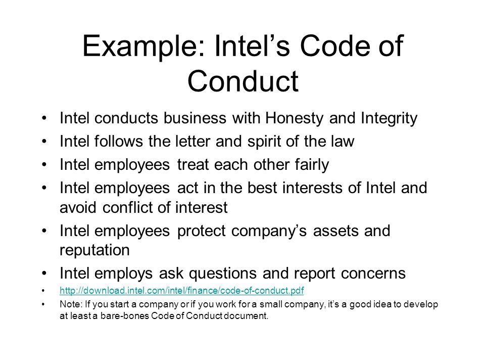 Cs 305 An Overview Of Ethics Example Altria Group S Code Of Conduct Integrity Doing What Is Right The Code Of Conduct Deals With Work Environment Ppt Download