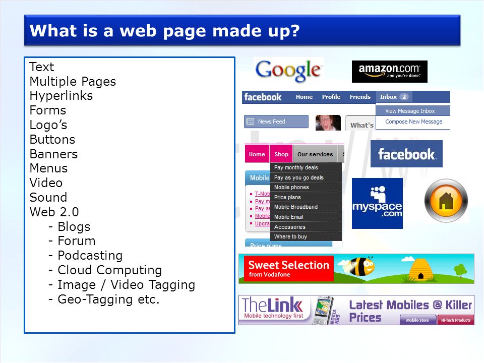 What is a web page made up.