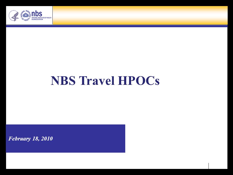 February 18 2010 Nbs Travel Hpocs Page 2 Agenda Project