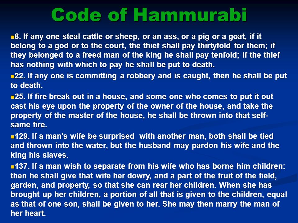 Code of Hammurabi 8.
