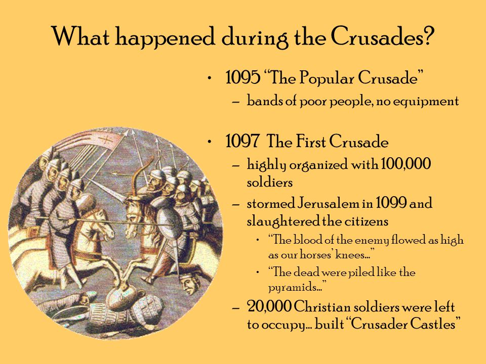 What happened during the Crusades.