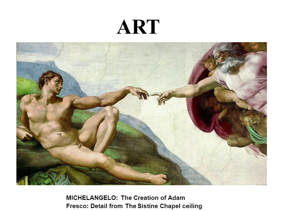 Art Michelangelo The Creation Of Adam Fresco Detail From