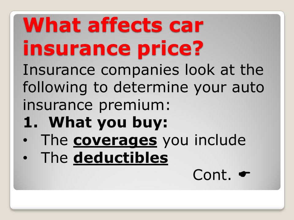 What affects car insurance price.