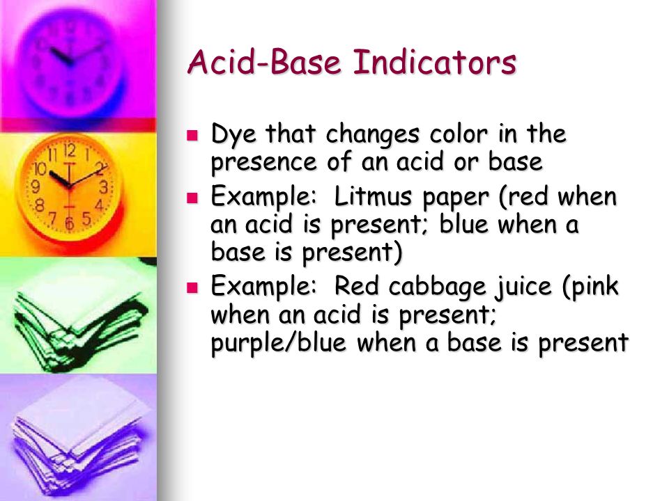 BASES: properties Bitter taste Bitter taste Feel slippery Feel slippery Are electrolytes Are electrolytes Do not react with most metals Do not react with most metals Change indicator colors (red to blue) Change indicator colors (red to blue) React w/ or neutralize acids to produce salt & water React w/ or neutralize acids to produce salt & water Produce OH - in water Produce OH - in water To name: name the metal & hydroxide To name: name the metal & hydroxide pH>7 pH>7 Strong bases are very dangerous and can burn your skin Strong bases are very dangerous and can burn your skin