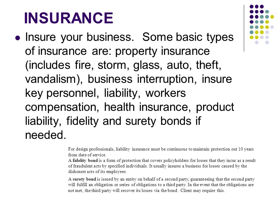 INSURANCE Insure your business.