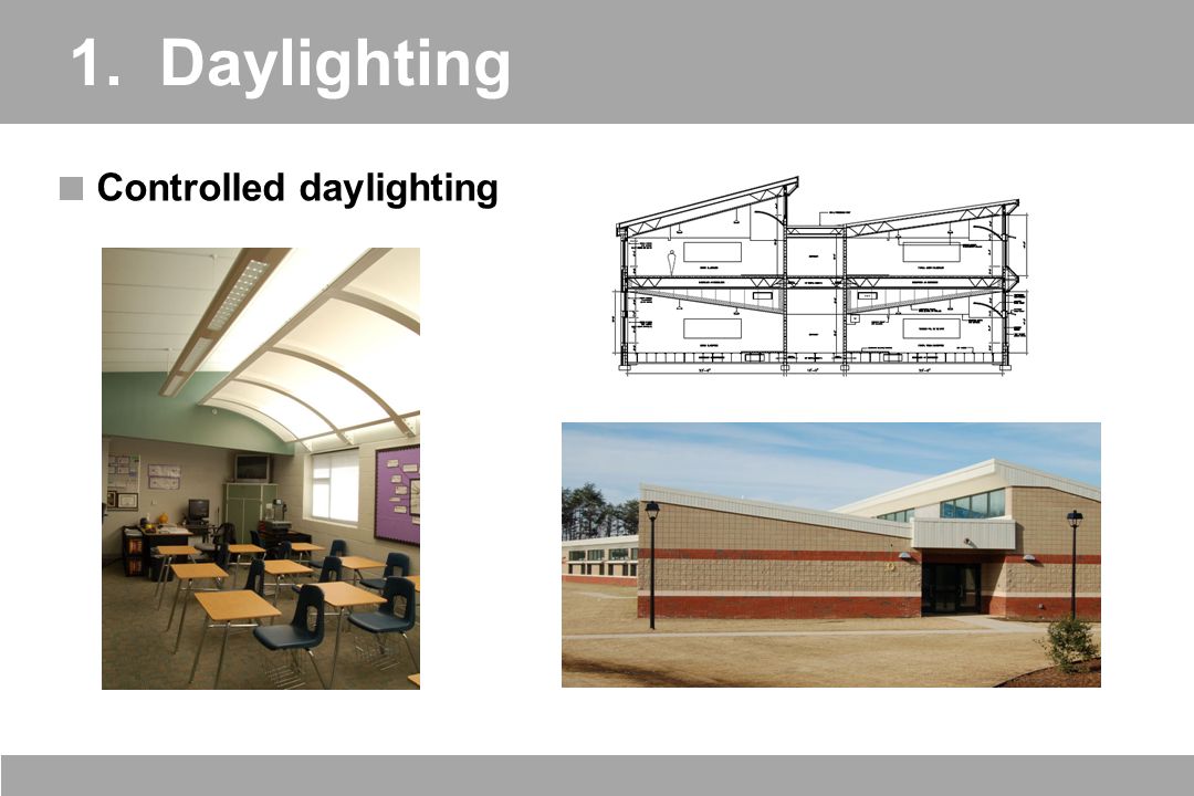 1. Daylighting Controlled daylighting