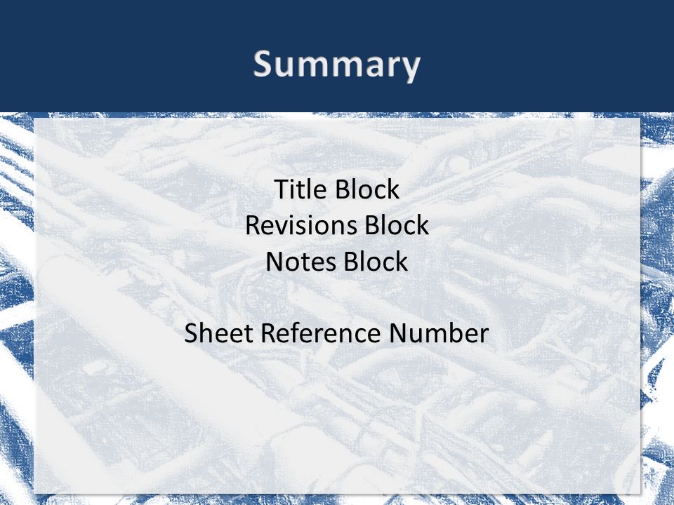 Title Block Revisions Block Notes Block Sheet Reference Number Title Block Revisions Block Notes Block Sheet Reference Number