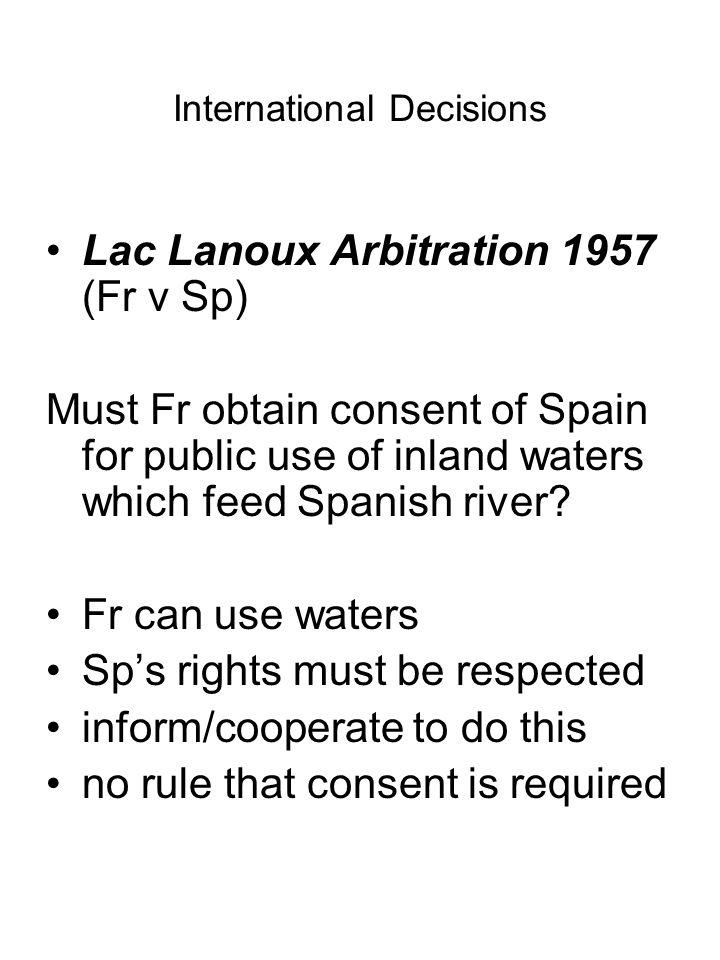 lac lanoux arbitration