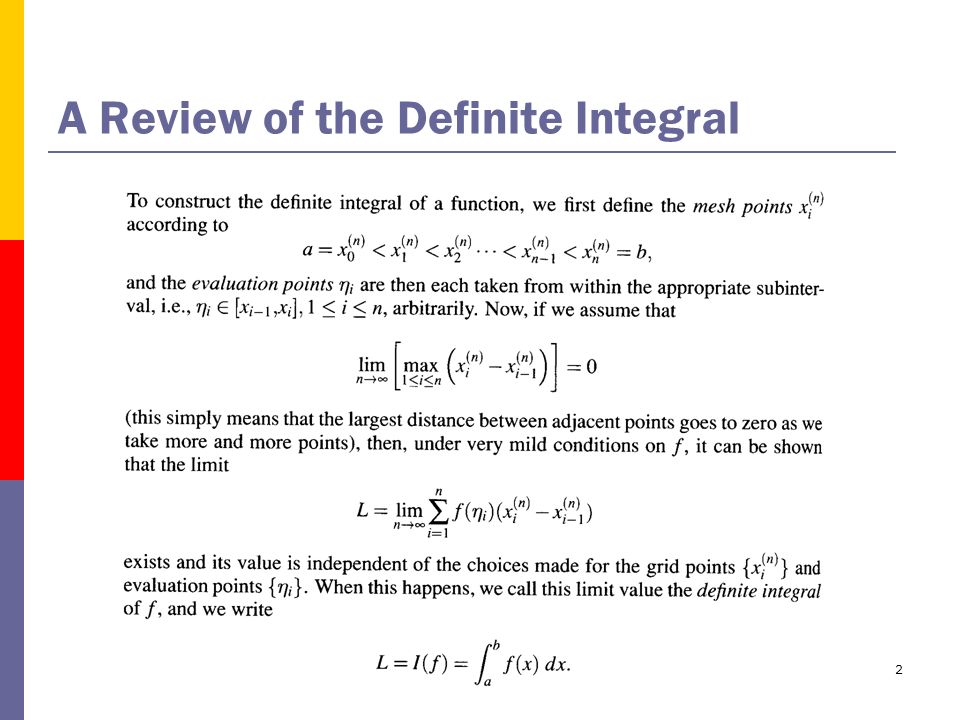 2 A Review of the Definite Integral