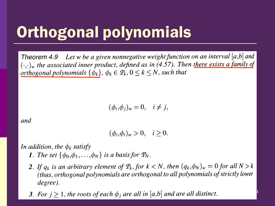 41 Orthogonal polynomials