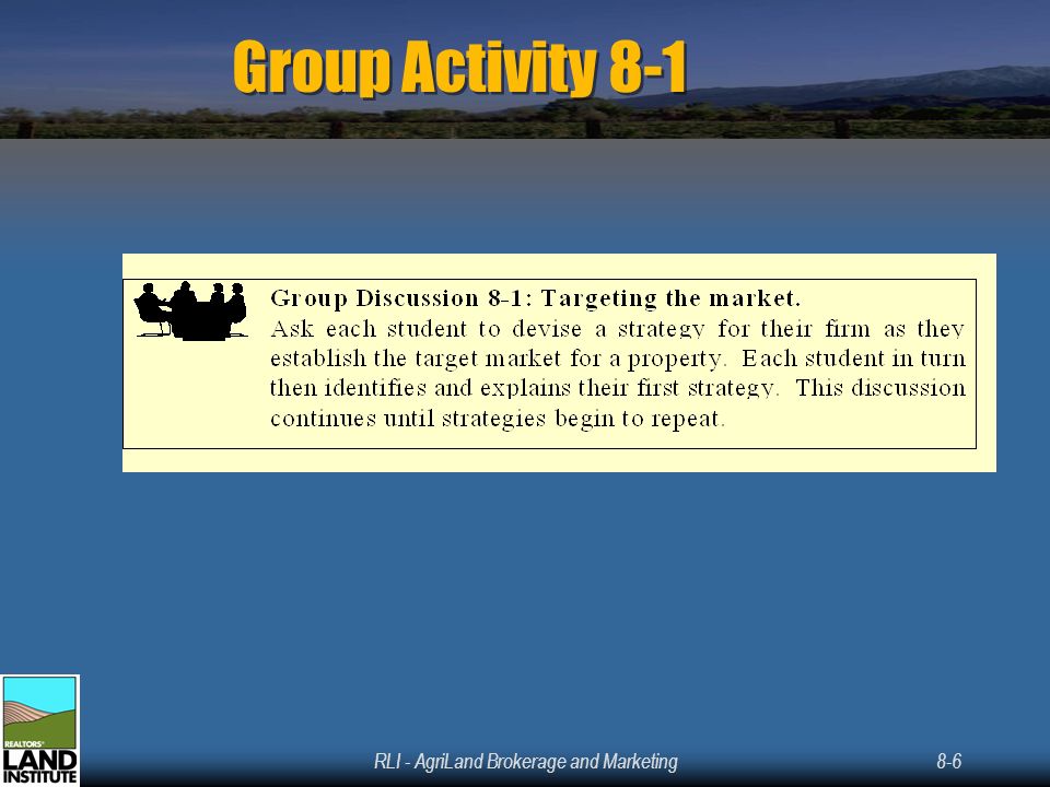 RLI - AgriLand Brokerage and Marketing8-6 Group Activity 8-1
