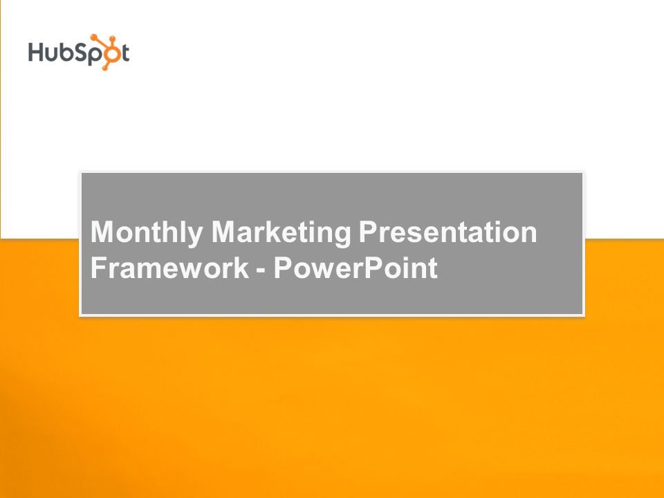 Monthly Marketing Presentation Framework - PowerPoint