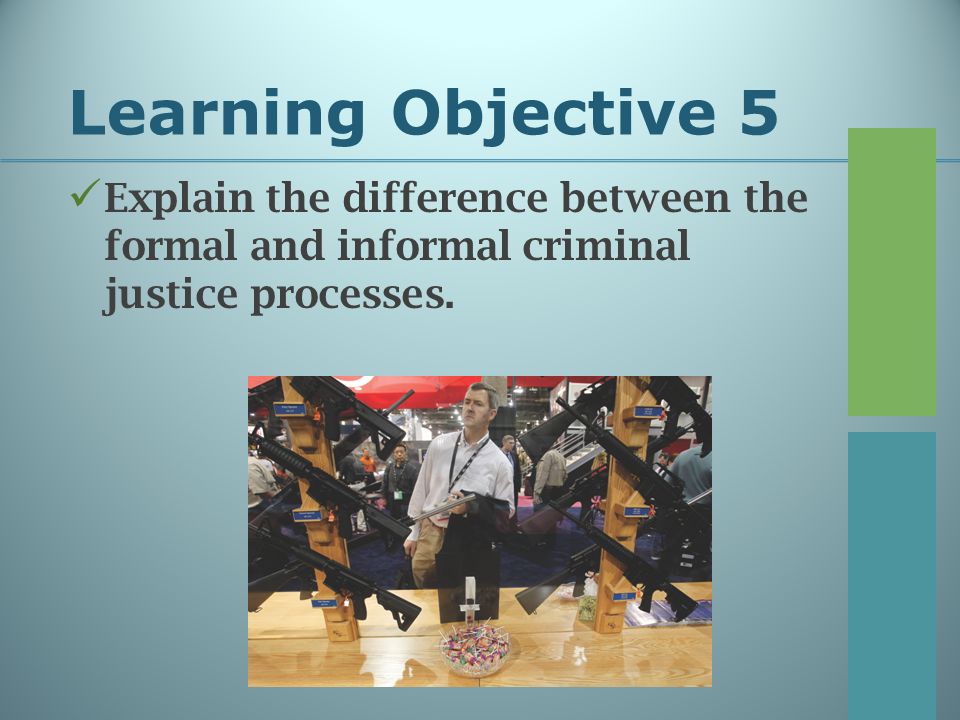 Learning Objective 5 Explain the difference between the formal and informal criminal justice processes.