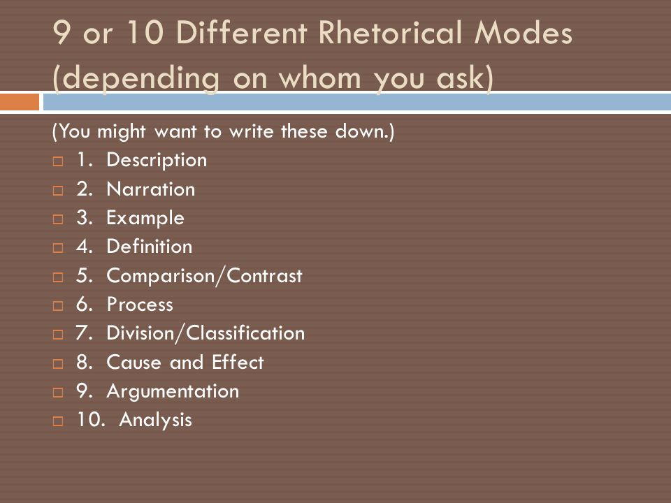 define rhetorical modes